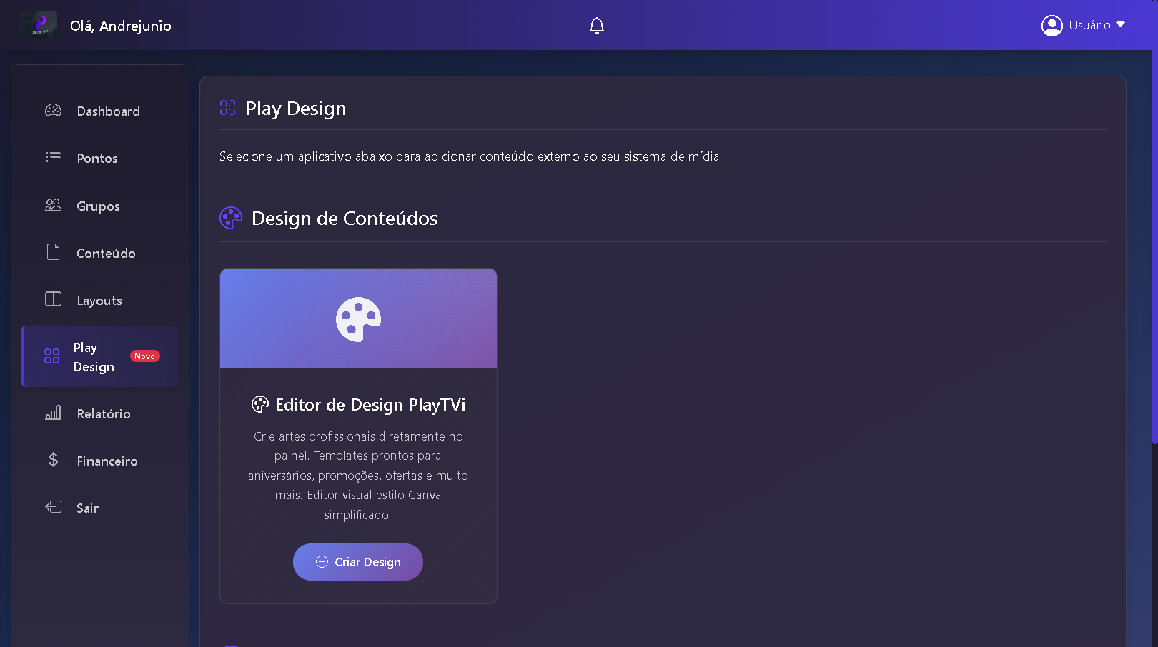 Criação de designs Play Design